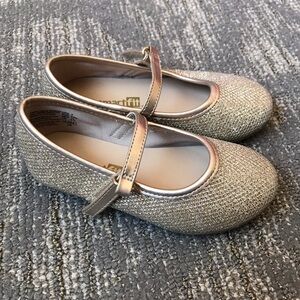 Smartfit Toddler Girl Gold Sparkle Flats Shoes Size 7